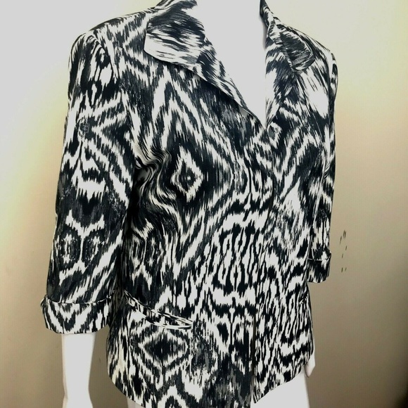 Lafayette 148 NY Jacket Mob Wives Geo Print Chic 12 Lined - Picture 6 of 12